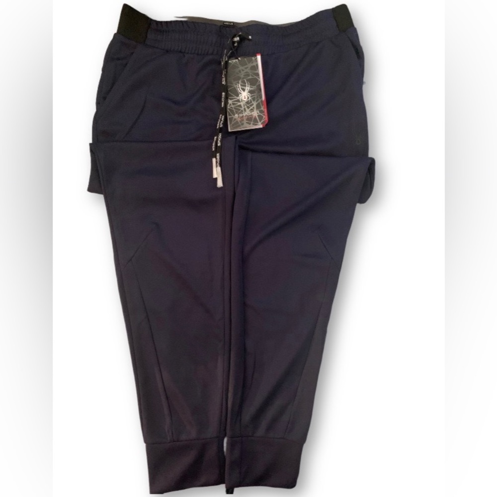 SPYDER ACTIVE MEN'S LARGE JOGGER PANTS WITH LOGO ON BACK WAIST BLUE